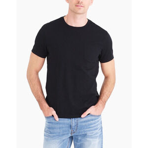 J. Crew NWOT Slim Washed Short Sleeve Round Neck Jersey Pocket Tee Black Large